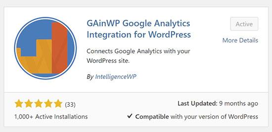 GAinWP Google Analytics Integration for WordPress