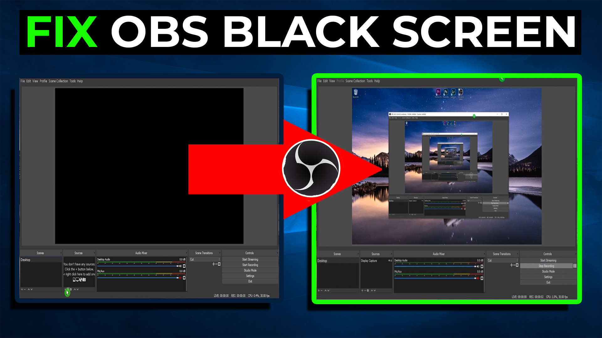 obs capturing black screen