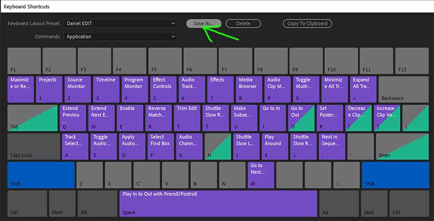 Step 02 - Save as Keyboard Shortcuts in Premiere Pro