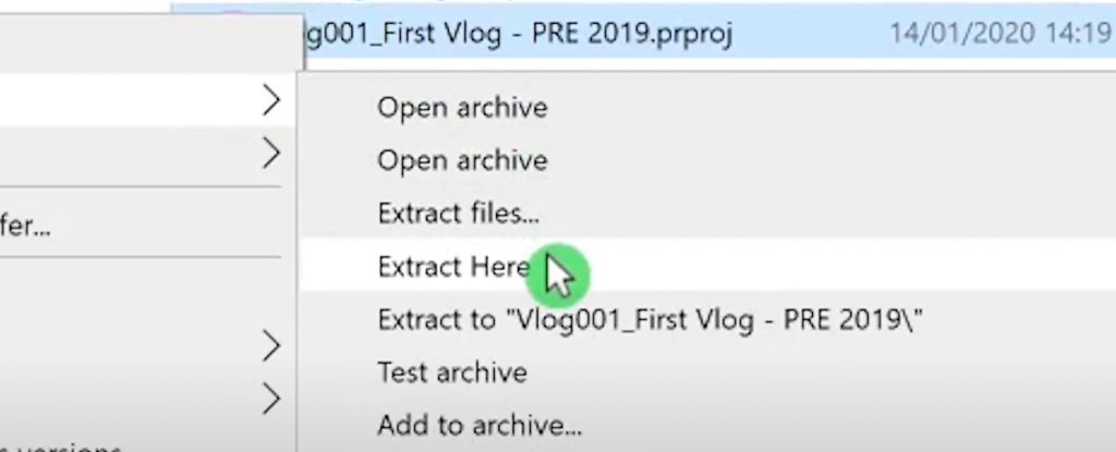 extract here - downgrade Premiere Pro File