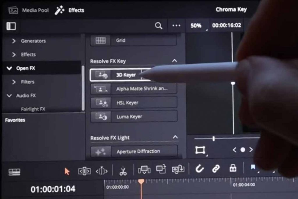 Using 3d Keyer Effect in DaVinci Resolve iPad