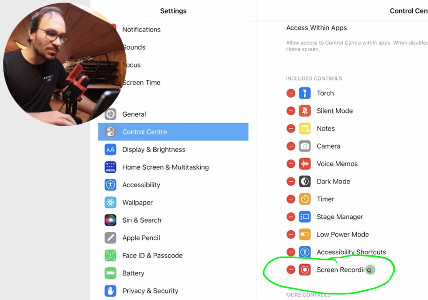 iPad How to Screen Record with MICROPHONE ON