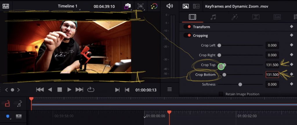 Step 1: Create Black Bars in DaVinci Resolve iPad