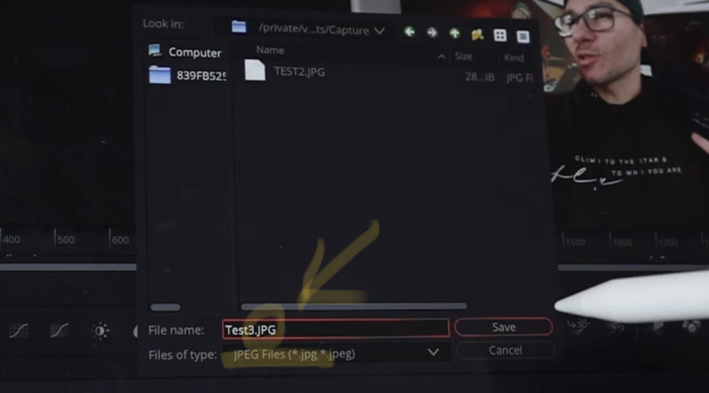 Save Image as JPEG in DaVinci Resolve iPad
