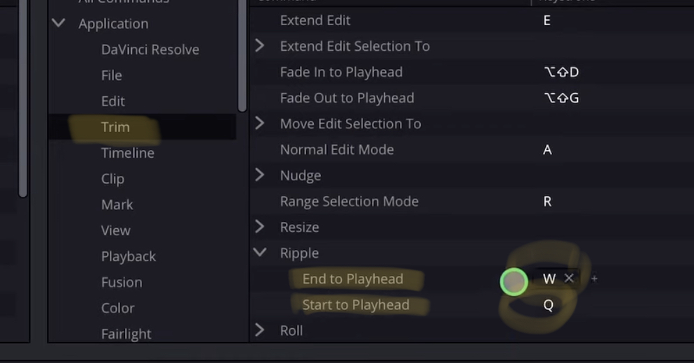 Shortcuts for Ripple Delete