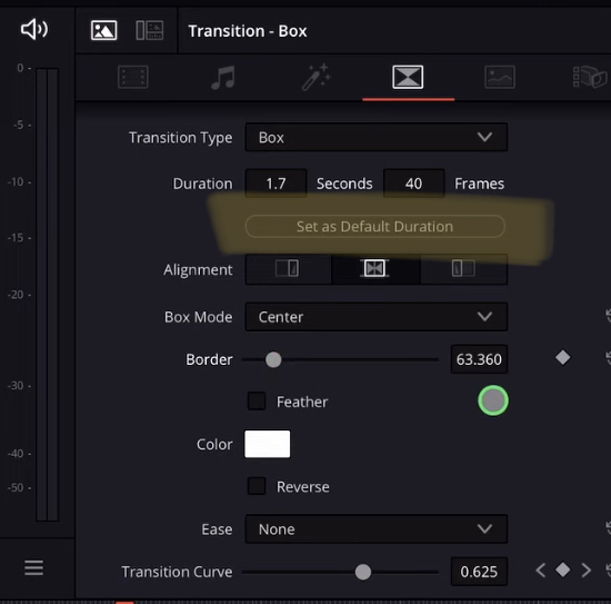 Change default Transition Duration from Inspector