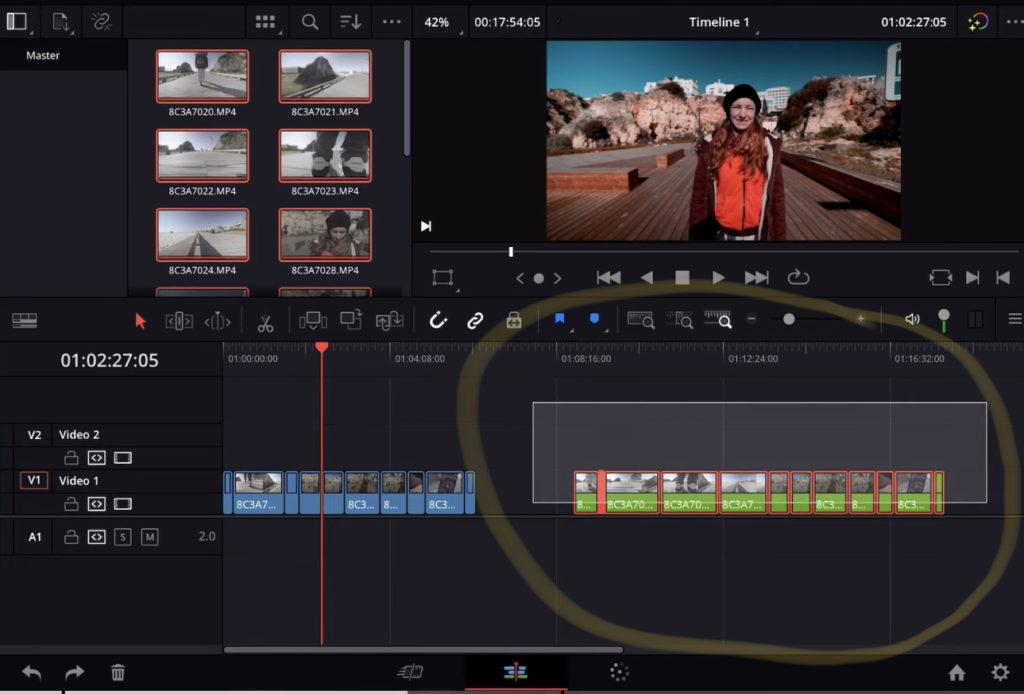 Select all Clips you want to apply the Color Grade
