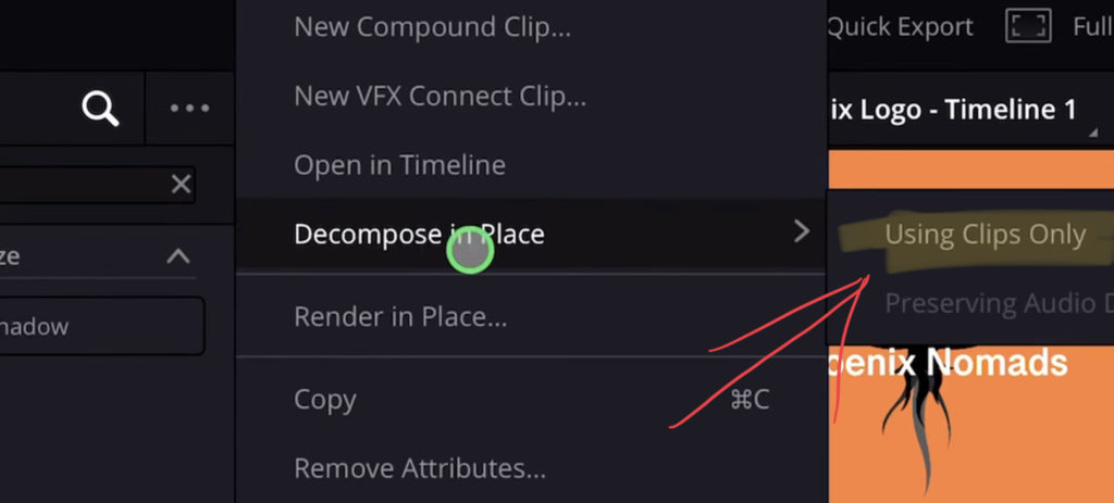 Right Click on the Compound Clip “Decompose in Place - Use Clips only”
