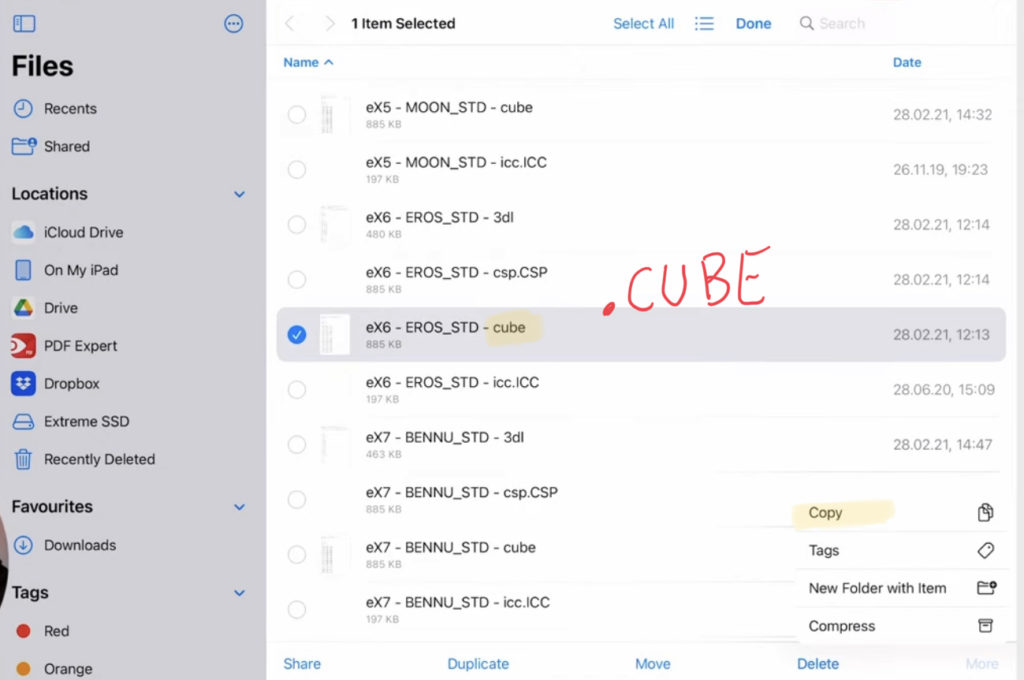 DaVinci Resolve iPad supports .CUBE Files