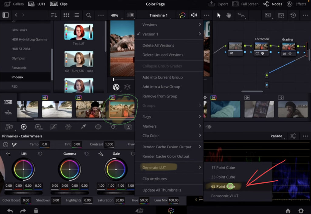 How To Create Your Own LUTs in DaVinci Resolve iPad