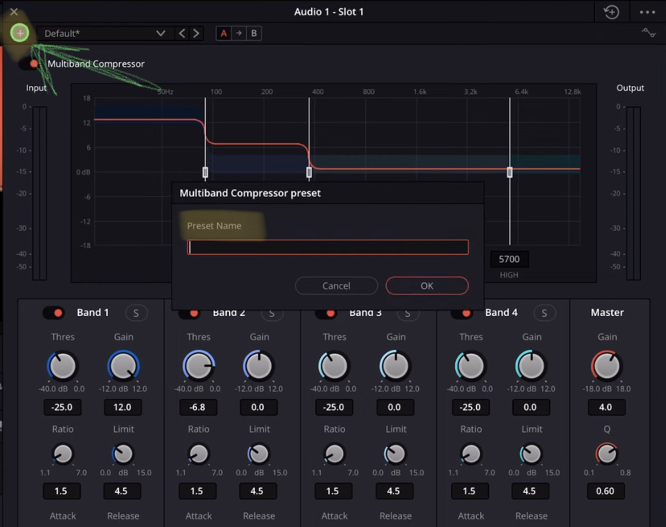 Create Presets from your Settings inside of a Audio Effect