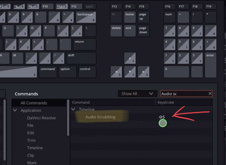 Keyboard Shortcut for Audio Scrubbing