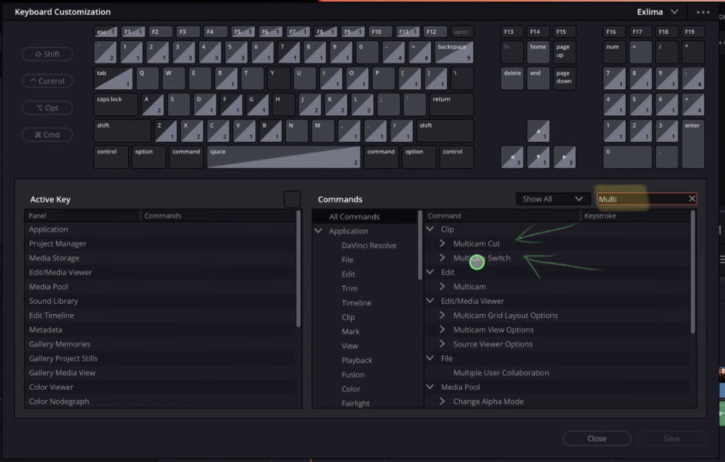 There are two ways how to use Keyboard Shortcuts with Multicam Clips