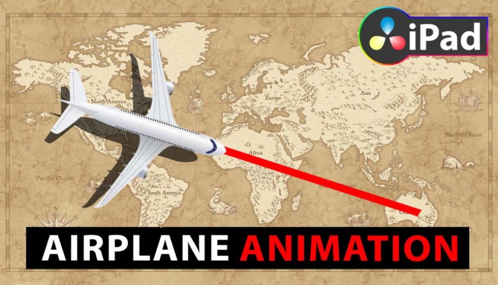 How To Create simple AIRPLANE MAP Animation in DaVinci Resolve iPad