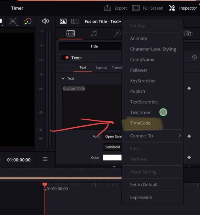 Choose TimeCode