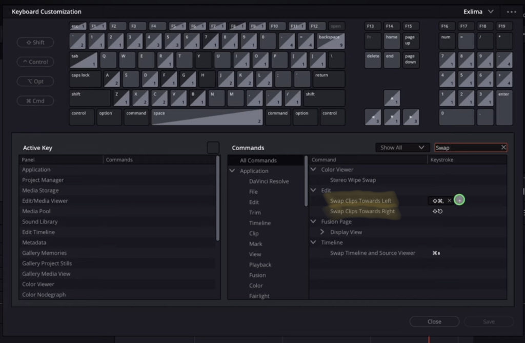 Change the Keyboard Shortcuts