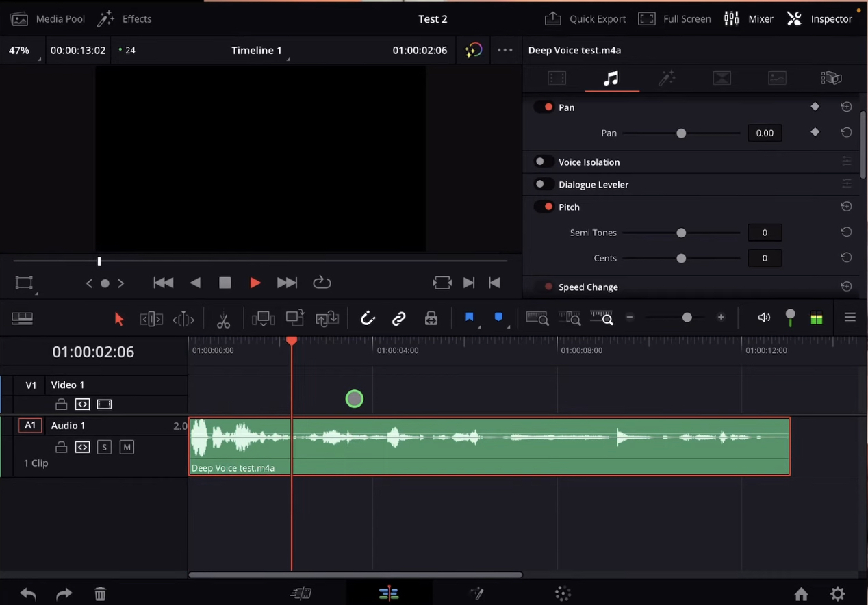 How To Create DEEP VOICE Effect in DaVinci Resolve iPad