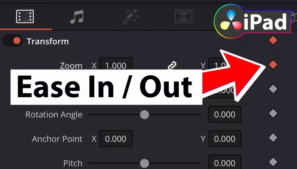 How To EASE IN/OUT on Keyframes in DaVinci Resolve iPad