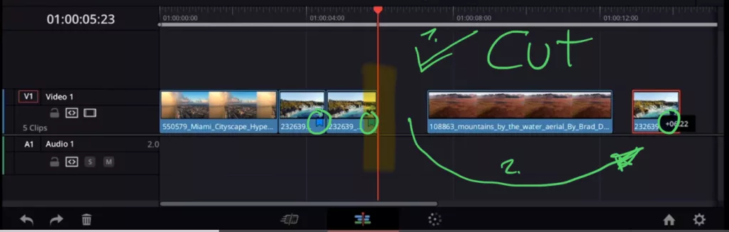 Even if you cut and rearrange the clips, the same Flags will stay on the same source clips.