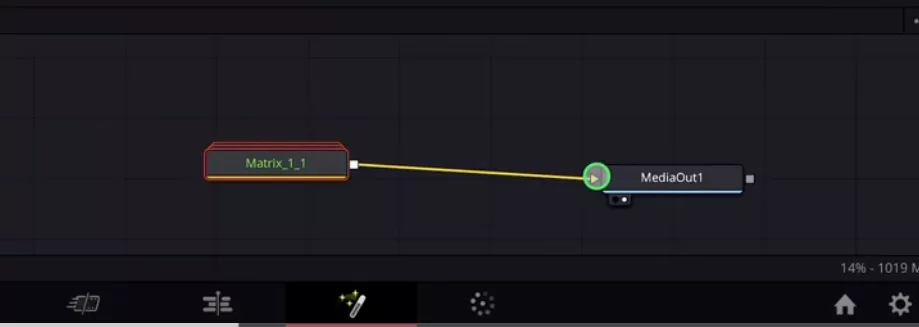 Connect the output of the Matrix Node with the Input of the MediaOut1.