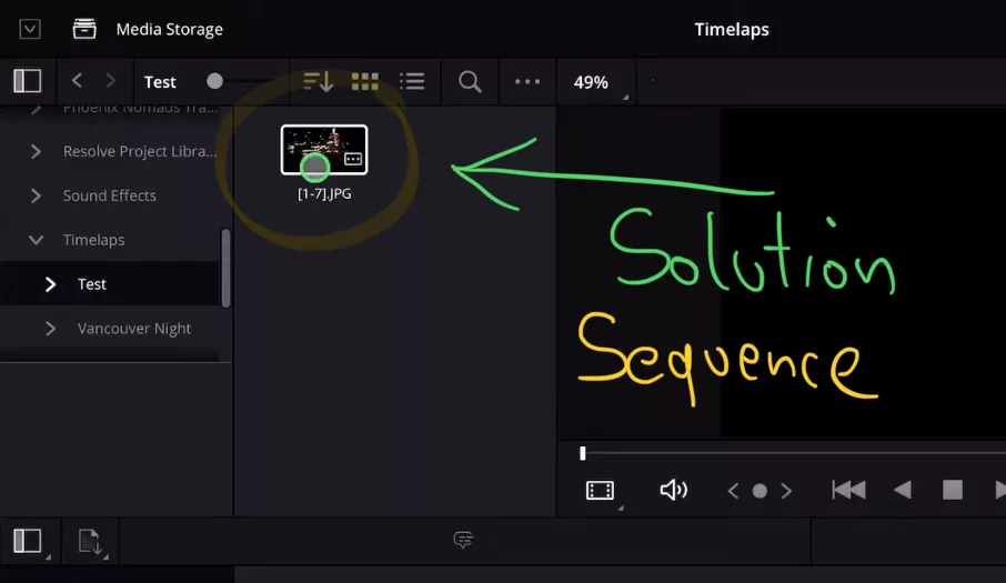 The Solution is to have the Sequence Feature toggled on. Then instead of all the individual clips you would see this Sequence Clip.