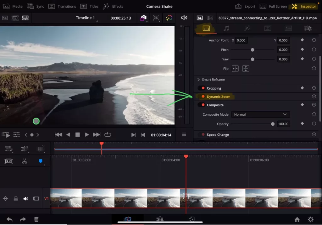 How To use Dynamic Zoom Effect in DaVinci Resolve iPad!