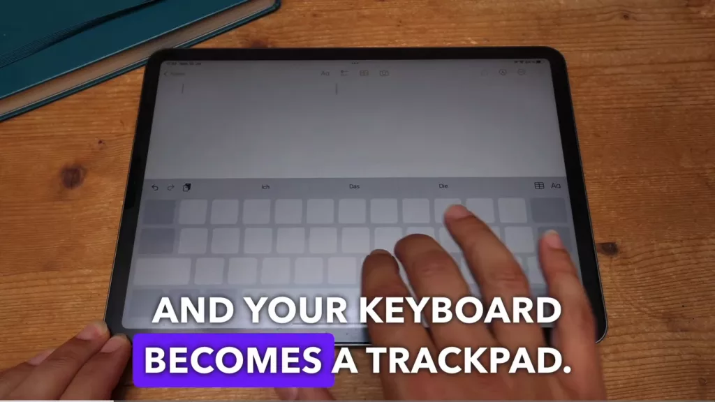 Use 2 fingers and swipe along anywhere on your keyboard and it turns into a track pad.