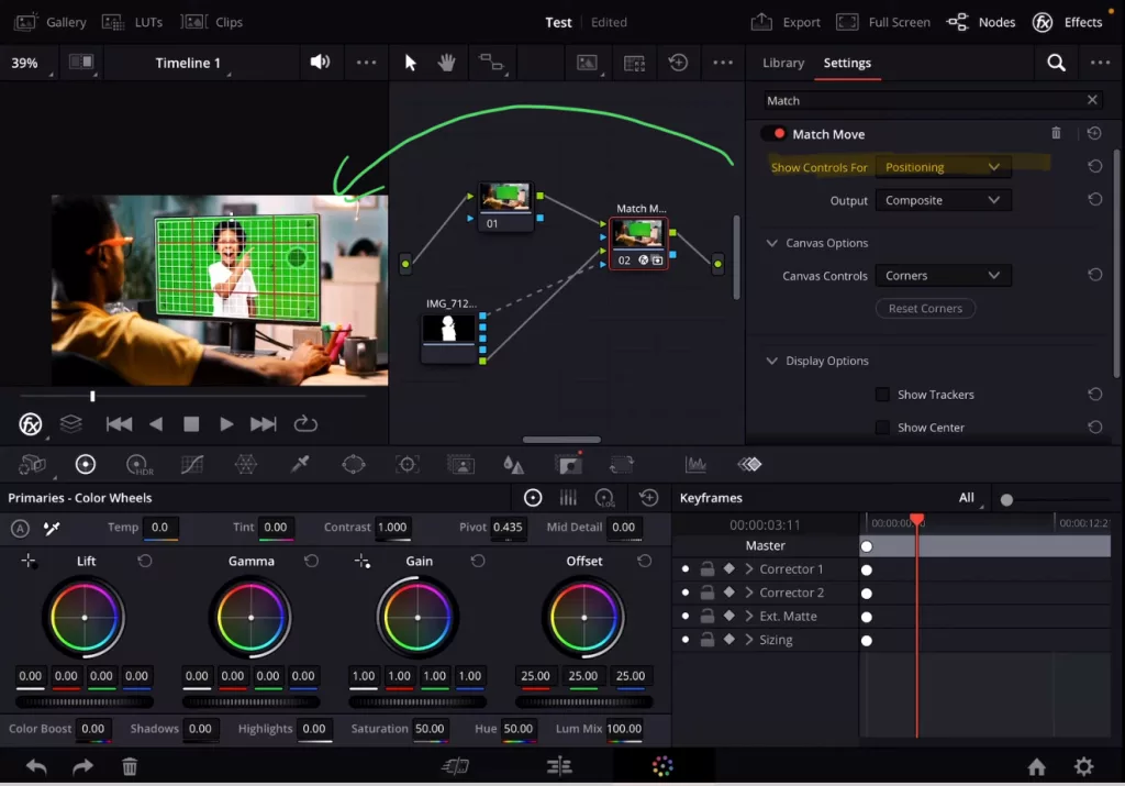 If you want to change the size and positioning change the Show Controls for to “Positioning”.