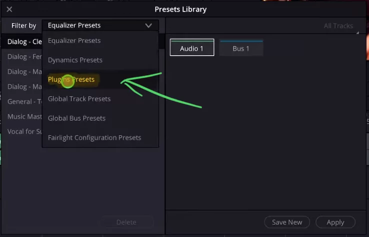 Change the Filter by to Plugin Presets.