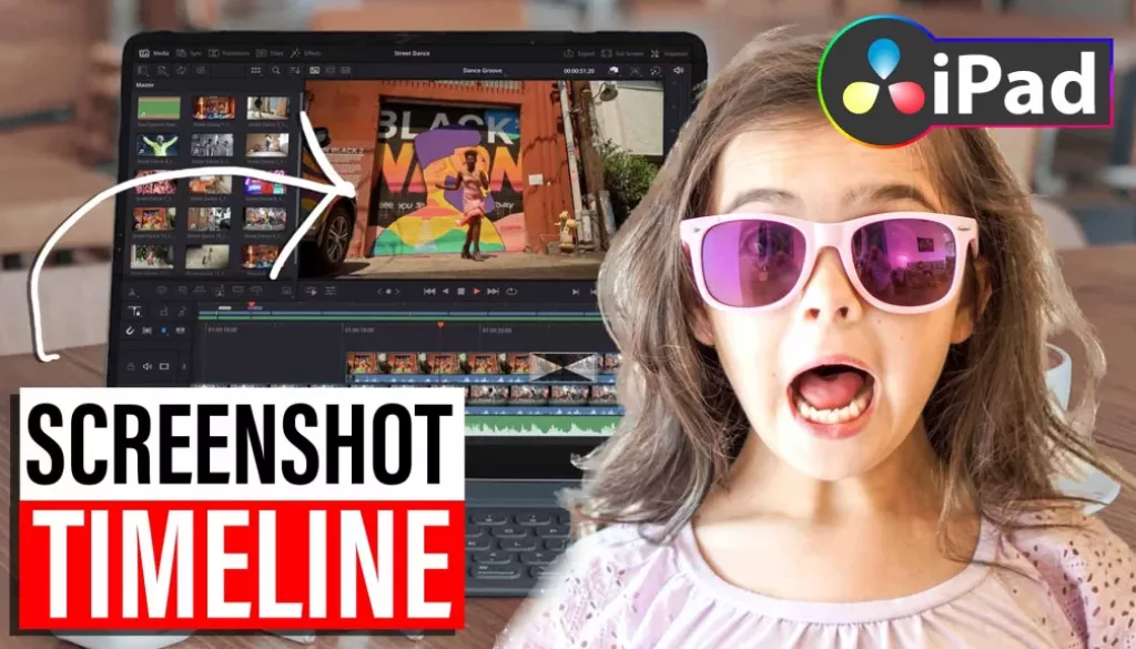 The easy way to take Screenshot from Timeline in DaVinci Resolve iPad