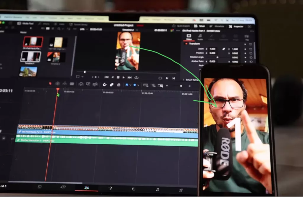 This is how it will look like, if i use my iPhone as a remote Monitor for DaVinci Resolve.