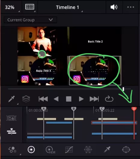 In this example i use 4 different Playheads at the same time and i can see all Positions in the Timeline in the Split Screen View in the Viewer.