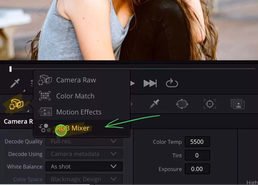 Open the RGB Mixer. Left icon right click and select “RGB Mixer”.