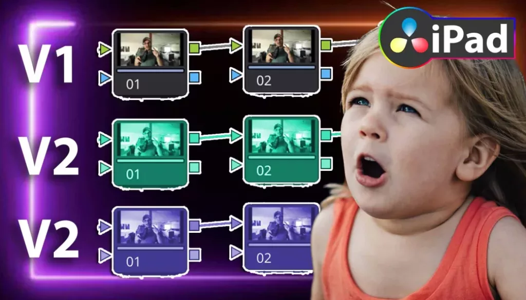 How To Use VERSION of Node Tree in DaVinci Resolve iPad
