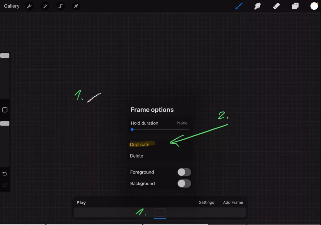 To make an animation proper with this tool, you have to draw the lines frame by frame. Start with the first. Duplicate and continue the line.