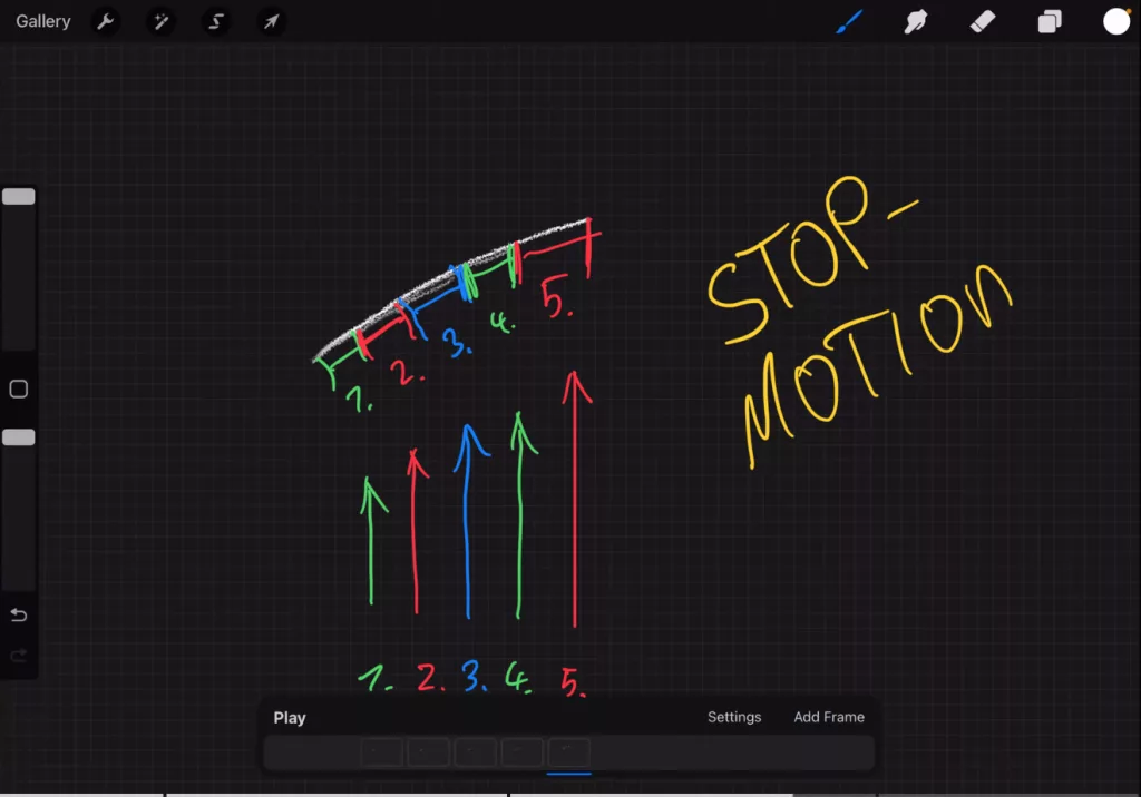 The more frames and accurate you do it, the better the result. This is the classical way to create animations. The problem is that this takes alot of time. Just to create a animation that took us 5 seconds in FCP iPad will take you a day in Procreate.