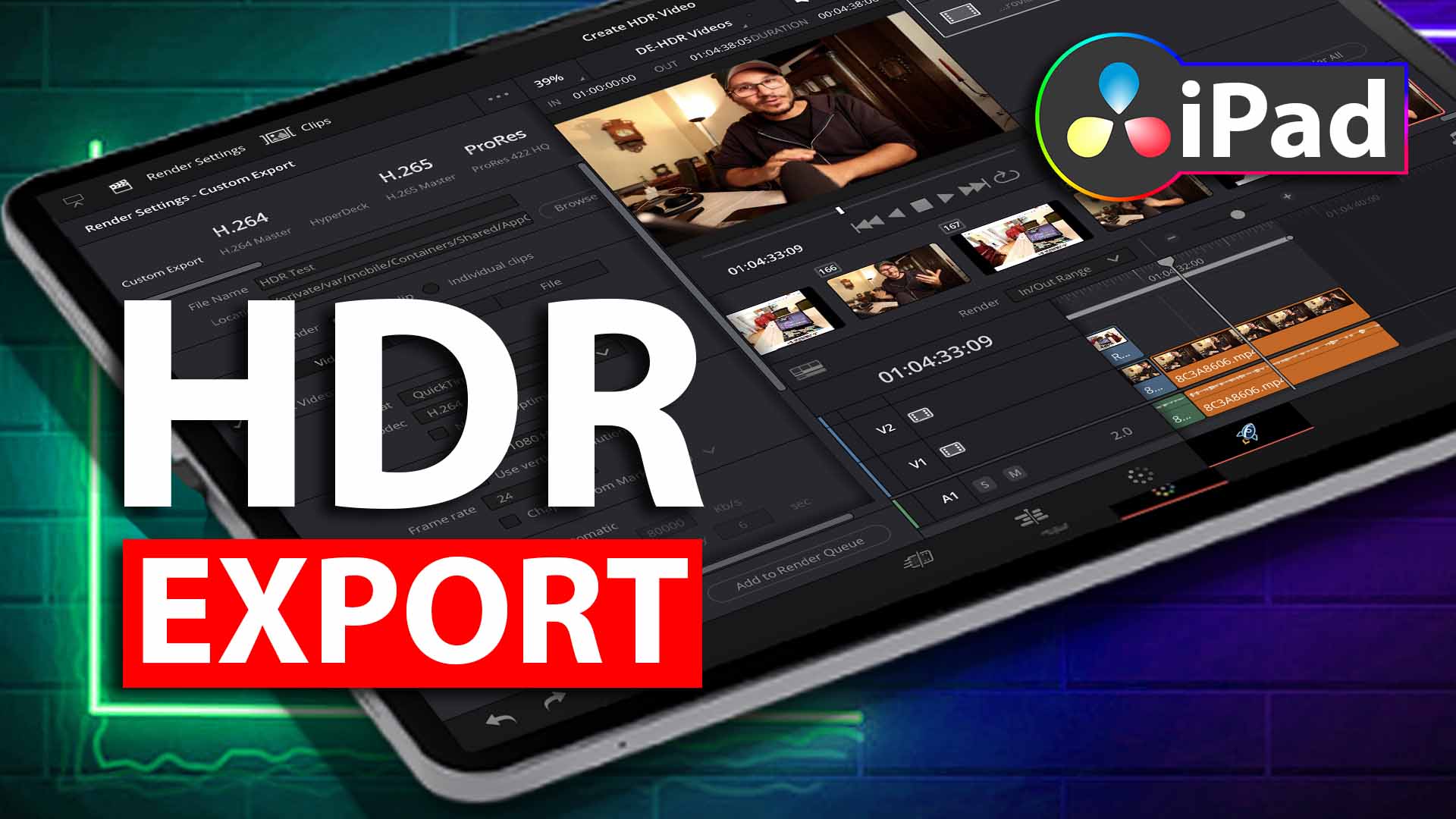 How To HDR EXPORT in DaVinci Resolve iPad