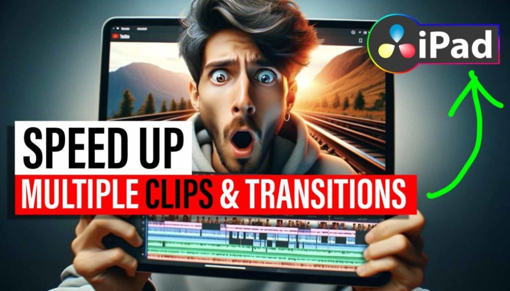 How To SPEED UP multiple clips & transitions all at once! (DaVinci Resolve iPad)