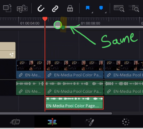 When we now use our Ripple Delete you will see that the Timeline Marker stays at the same position.