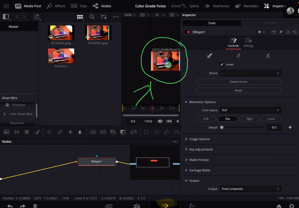 Here an example when you open the media pool and the inspector at the same time in the Fusion Page. Your viewer is way to small.