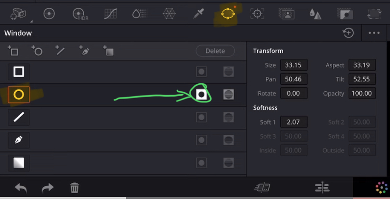 To select the outside and not the inside of your window you can simply click on this icon to invert the selection.