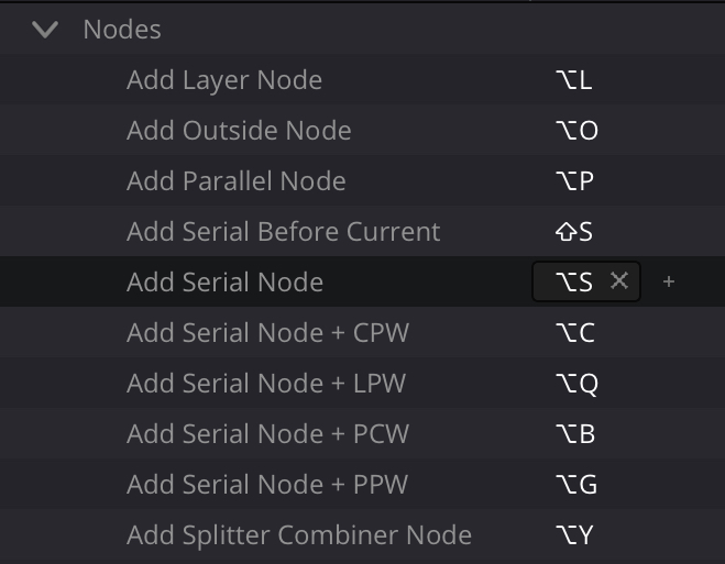 Add Nodes default Shortcuts