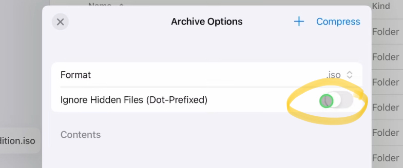 If you don’t want to include hidden files you can also toggle this on: “Ignore Hidden Files (Dot-Prefixed)"