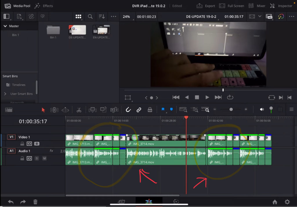 To see duplicate Timelines, DaVinci Resolve can color code your clips in the Timeline.