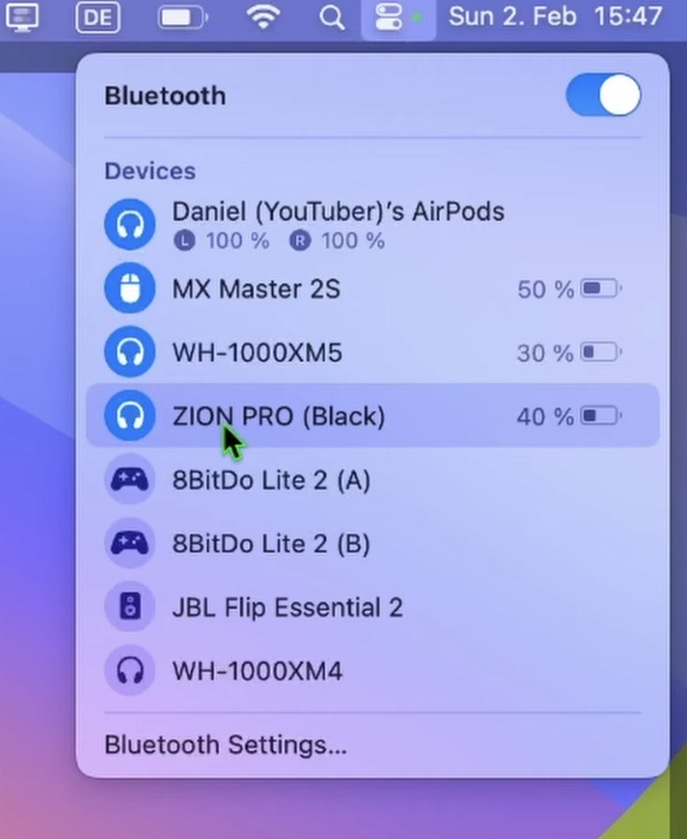 Step 1: Make sure all your Bluetooth Devices are connected.