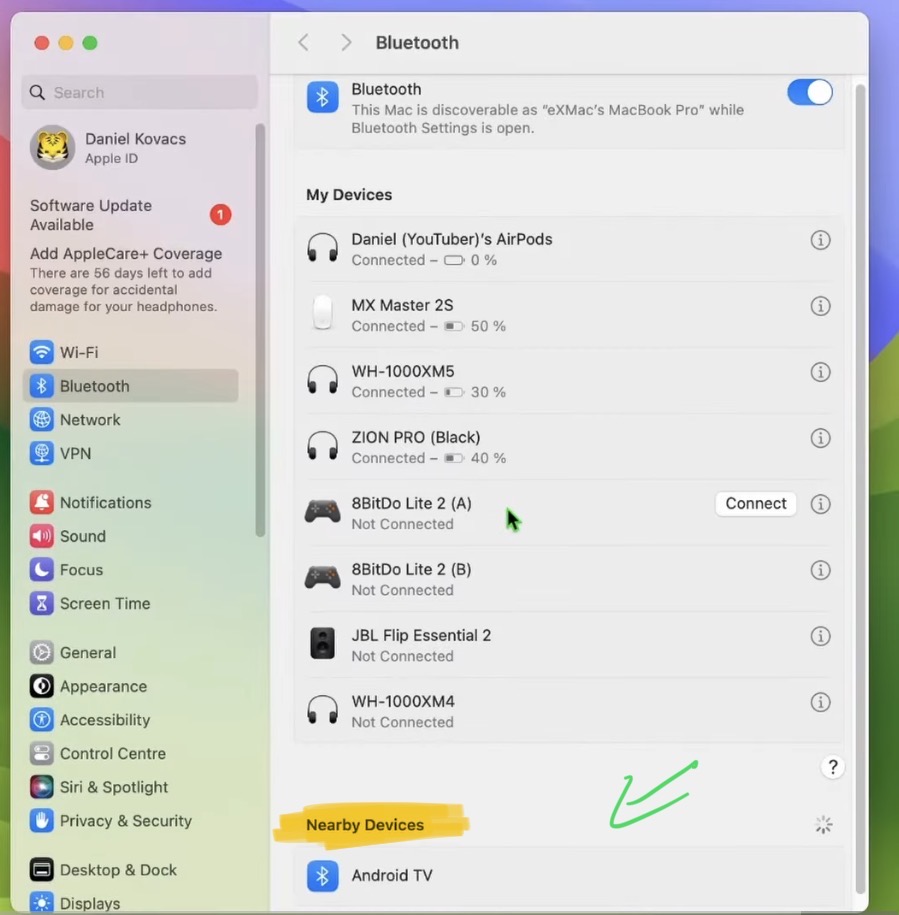 To Connect your Bluetooth Devices to your Mac come to the Bluetooth Settings and Pair and connect the Headphones.