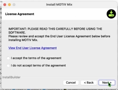 Accept the Licence Agreement.