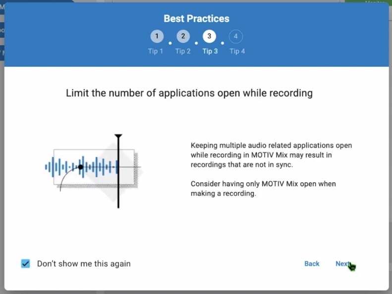 Limit the number of applications open while recording.