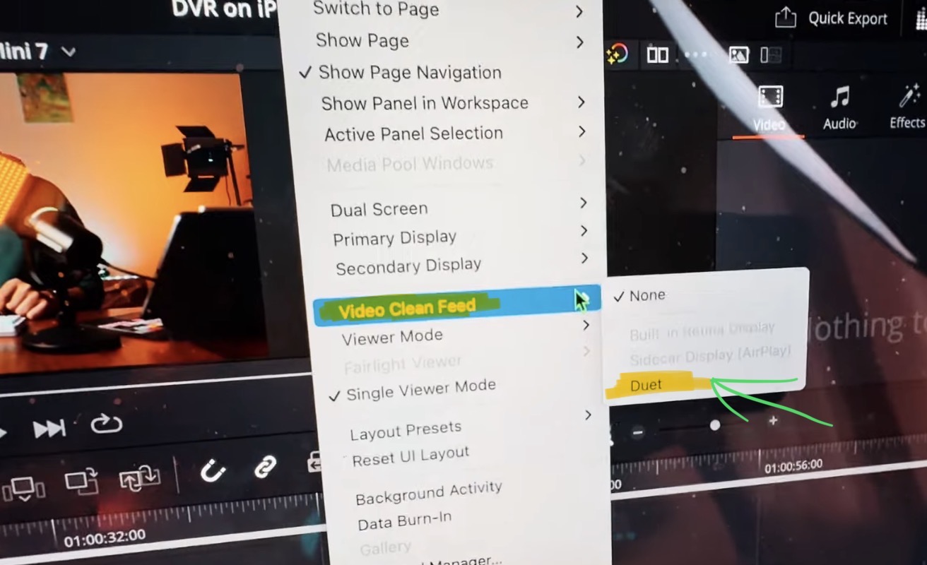 On the other iPad i use the "Video Clean Feed". This will show a Full Preview of my Preview Window. That way on my Timeline Window i can make the Timeline bigger.