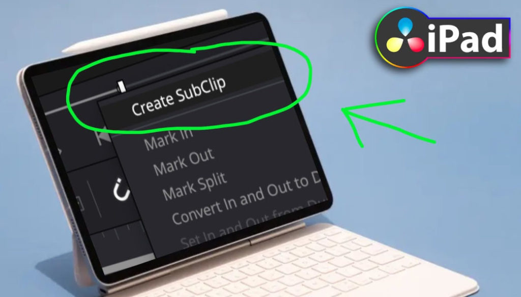 How to create SubClip in DaVinci Resolve iPad?
